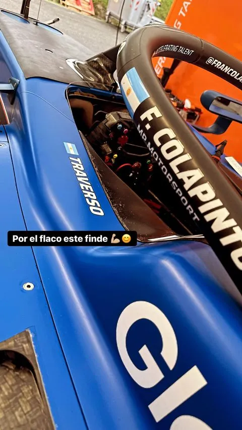 El homenaje de Colapinto al Flaco Traverso (Instagram @francolapinto).