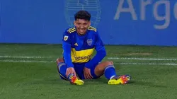 Cristian Medina tendido en el suelo.