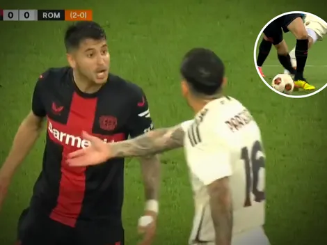 La patada de Leandro Paredes a Exequiel Palacios que desató el cruce entre los campeones del mundo en la Europa League