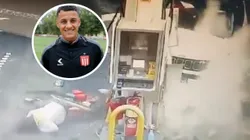 Tiago Palacios provocó un serio accidente contra una estación de servicio.