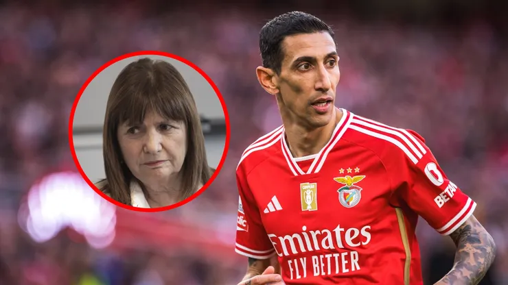 Di María, futbolista de Benfica, y Patricia Bullrich, ministra de seguridad de Argentina.