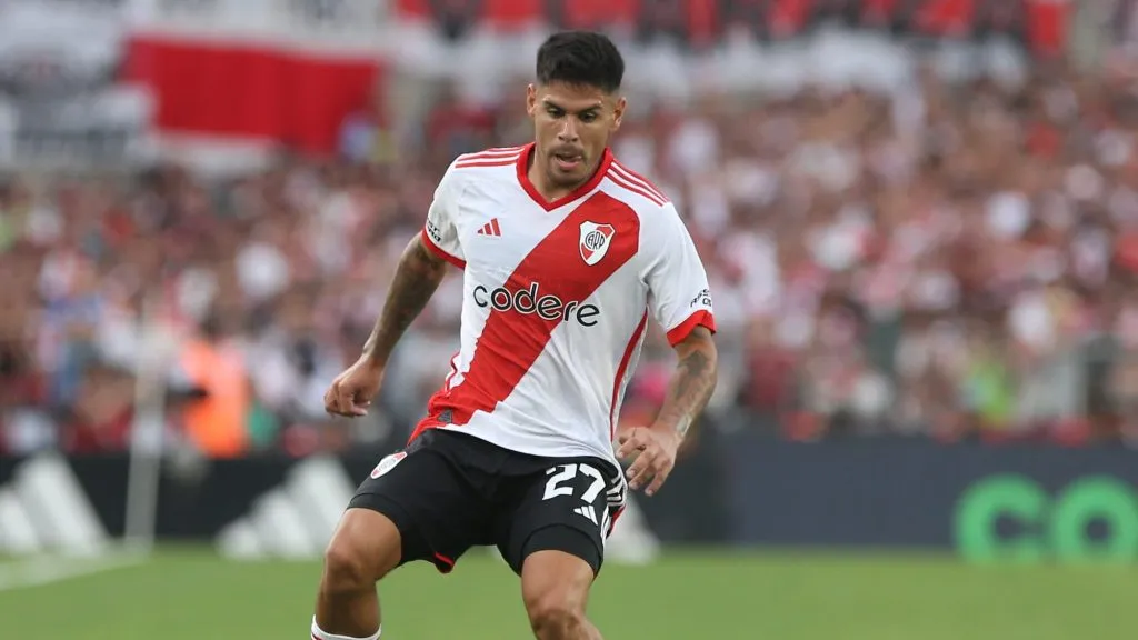 Agustín Sant’Anna durante un partido de River.