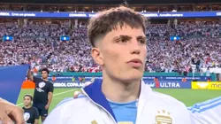 El gesto Alejandro Garnacho durante el himno de Argentina