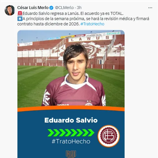 Posteo de César Luis Merlo.