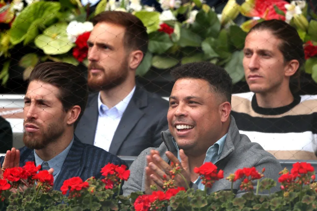 Ronaldo viendo a Nadal en Madrid, 2019. (Foto: Getty)