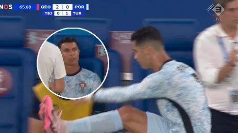 La furia de Cristiano tras ser sustituido.