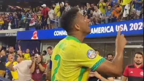 Danilo se cruzó con un hincha brasileño.