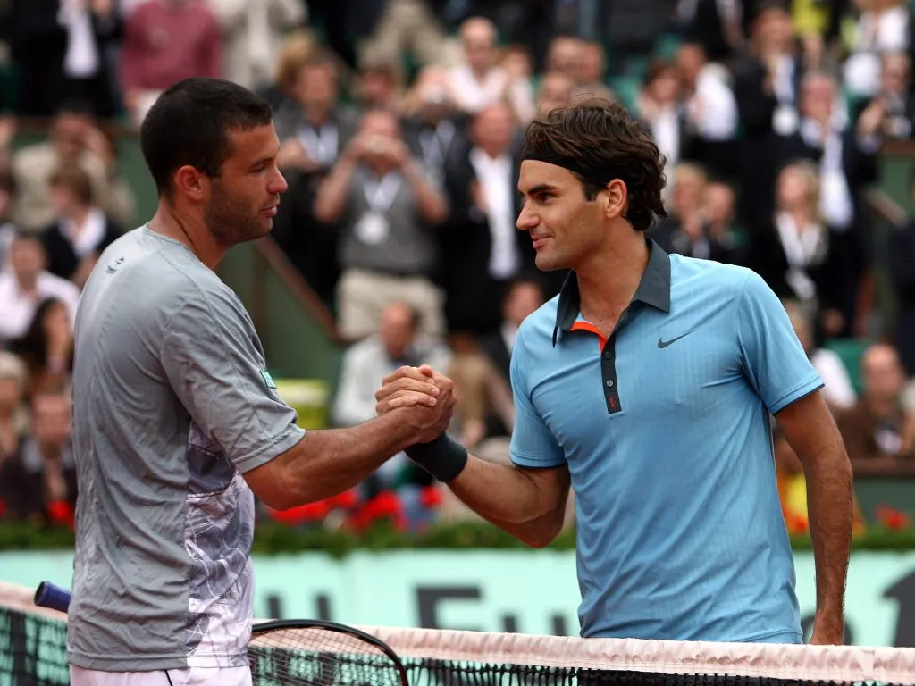 El saludo con Roger tras la derrota ajustada en Roland Garros 2009. (Foto: IMAGO).