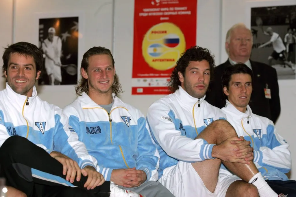 El equipo argentino de Copa Davis que jugó la final ante Rusia en 2006. (Foto: Getty).