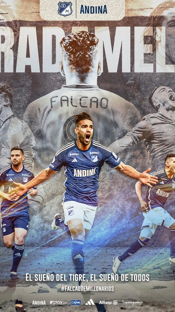 Millonarios presentó a Falcao. (Foto: Prensa Millonarios).