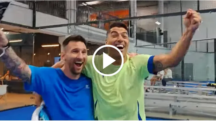 Messi y Suárez se divierten con el pádel.