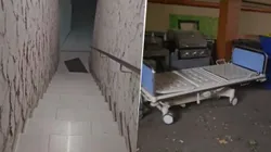Capturas del hospital abandonado al que mandaron a los hinchas escoceses.