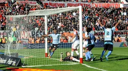 Belgrano celebra el 1 a 1 en el Monumental.