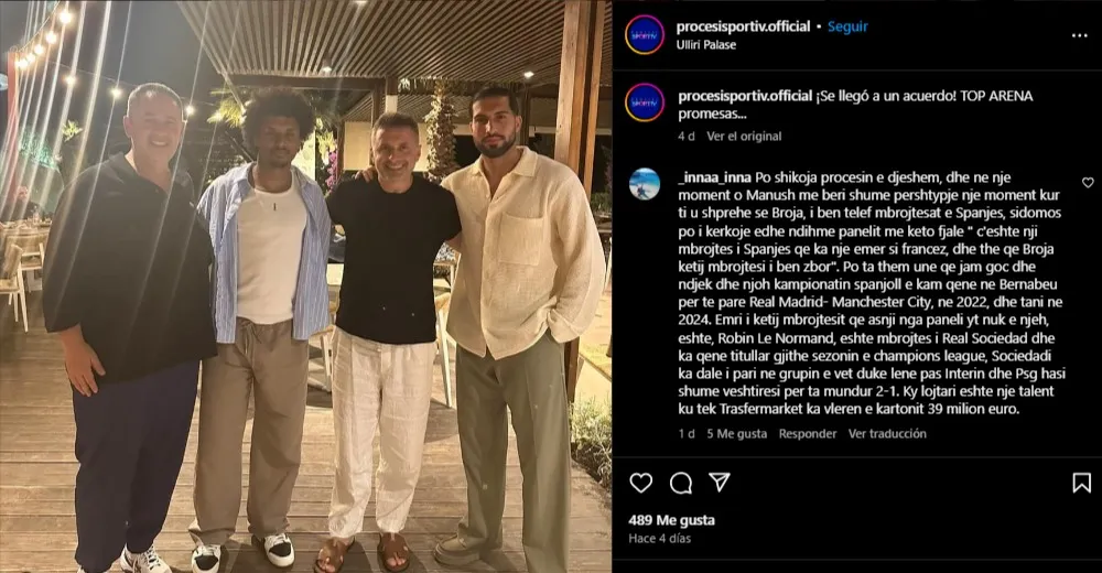 Emre Can, en un hotel en Albania junto a Adeyemi.