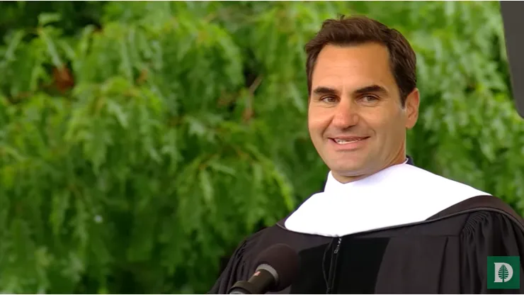 Roger Federer dio una charla en una Universidad