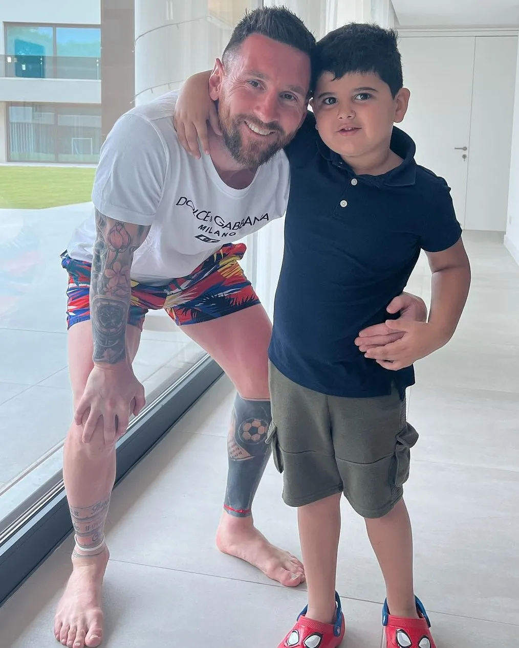 Bruno quería una foto con Messi. Y se dio el gusto. Foto IG.