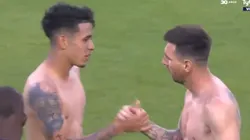 Messi intercambió su camiseta en el amistoso.