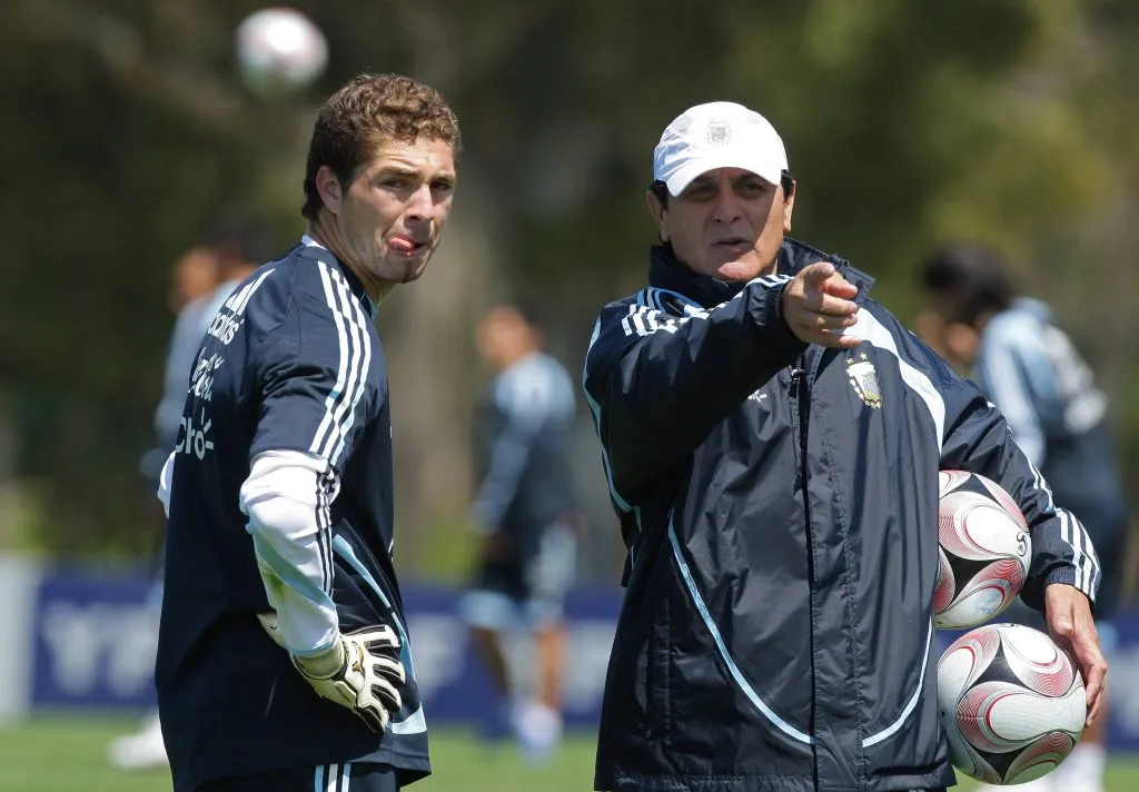 Carrizo con Fillol en 2008, en la Selección Argentina. (Foto: IMAGO).