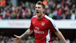 Nicklas Bendtner, delantero de Arsenal en 2010.