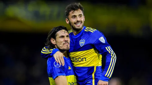 Cavani y Saracchi, jugadores de Boca.