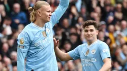Erling Haaland y Julián Álvarez, delanteros de Manchester City (Getty Images).
