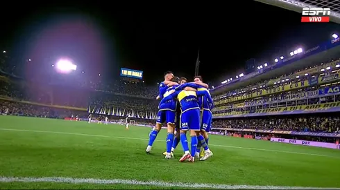 El festejo de los jugadores de Boca.