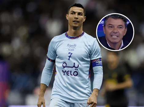 La imagen del saludo entre Cristiano Ronaldo y Gallardo que la TV se perdió