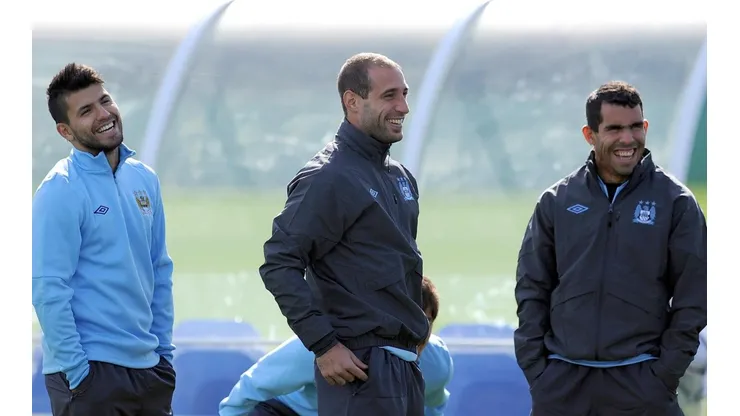 Sergio Agüero, Pablo Zabaleta y Carlos Tévez, algunos de los argentinos integrantes de Manchester City.