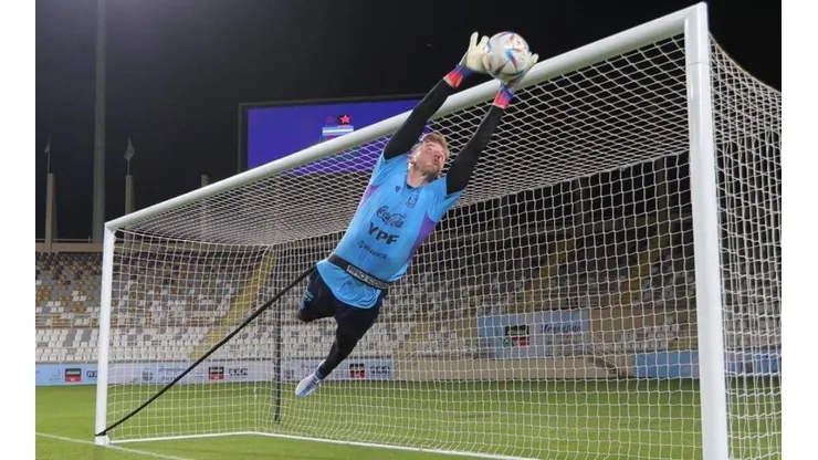 Federico Gomes Gerth, en el arco de la Selección argentina