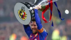 Lionel Messi, en su última coronación de liga con Barcelona.