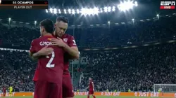 Lucas Ocampos fue reemplazado por Gonzalo Montiel.