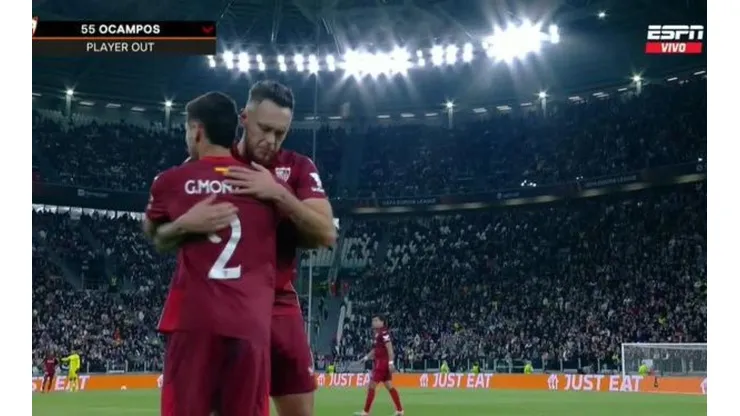 Lucas Ocampos fue reemplazado por Gonzalo Montiel.