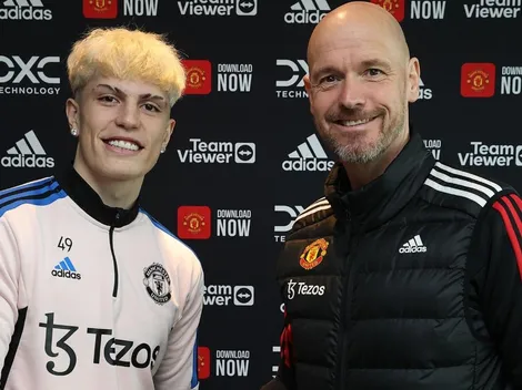 ¿Qué les dijo? El entrenador de Manchester United recibió a la familia de Garnacho