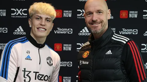 ¿Qué les dijo? El entrenador de Manchester United recibió a la familia de Garnacho