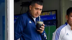 Juan Román Riquelme, presidente de Boca, en su palco de La Bombonera. (Getty)