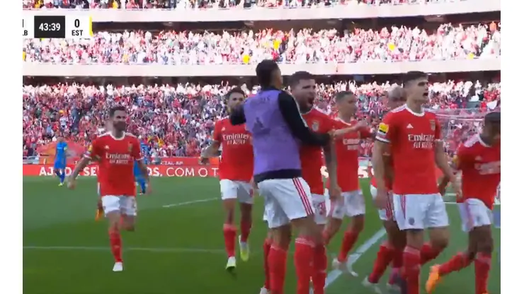 El festejo de Nicolás Otamendi.
