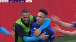 El festejo de Lautaro Martínez.