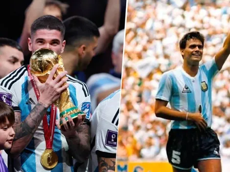 La reacción de De Paul con la camiseta del Tata Brown