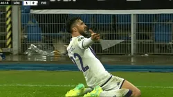 González festejando su tanto en Polonia.