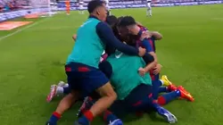 El festejo de los jugadores de San Lorenzo.