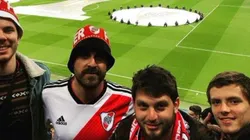 Teuten alentando a River en Madrid.