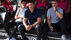 Jorge Almirón y sus habituales colaboradores.