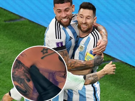 Sorprendente: el alucinante tatuaje que Otamendi se hizo de ¡Messi! y la reacción del capitán