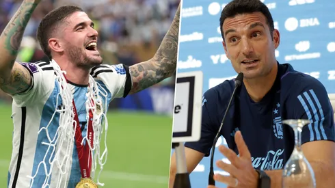 No lo pudo decir sin reírse: Scaloni reveló el desconocido apodo de De Paul