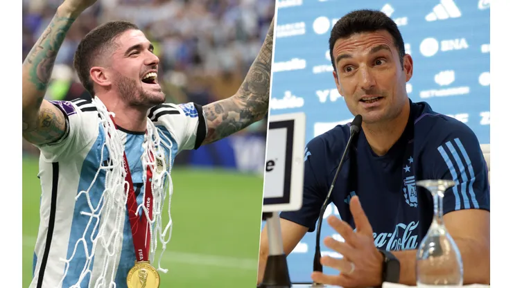 No lo pudo decir sin reírse: Scaloni reveló el desconocido apodo de De Paul
