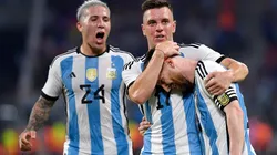 Messi festejando uno de sus tres goles.