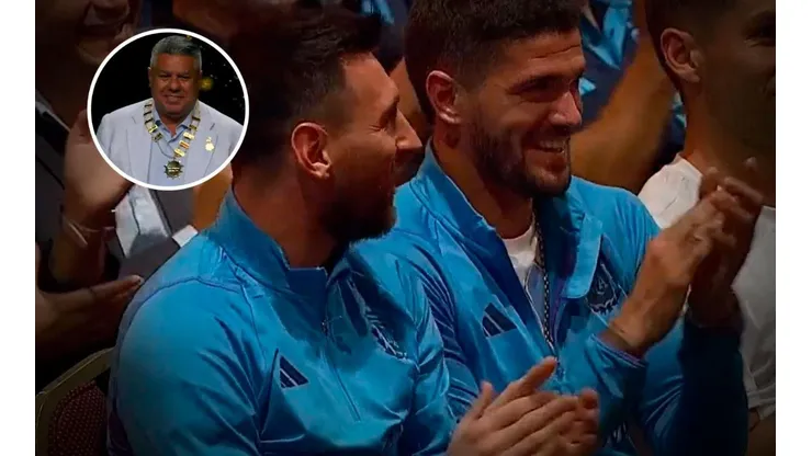 Un momento divertido en medio del homenaje.
