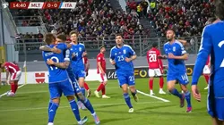 Mateo Retegui festejando su tanto.