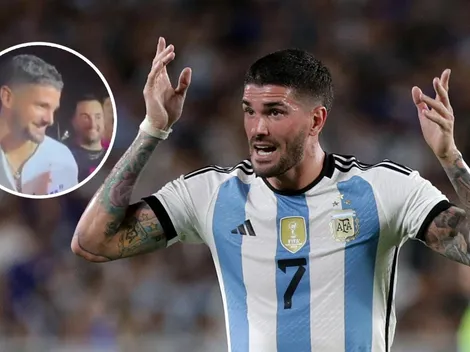 El que es campeón del mundo... Rodrigo De Paul pasó la noche tirando gente a la pileta