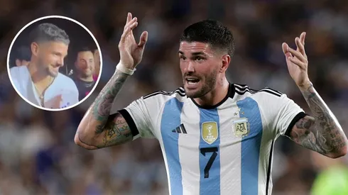 El que es campeón del mundo... Rodrigo De Paul pasó la noche tirando gente a la pileta